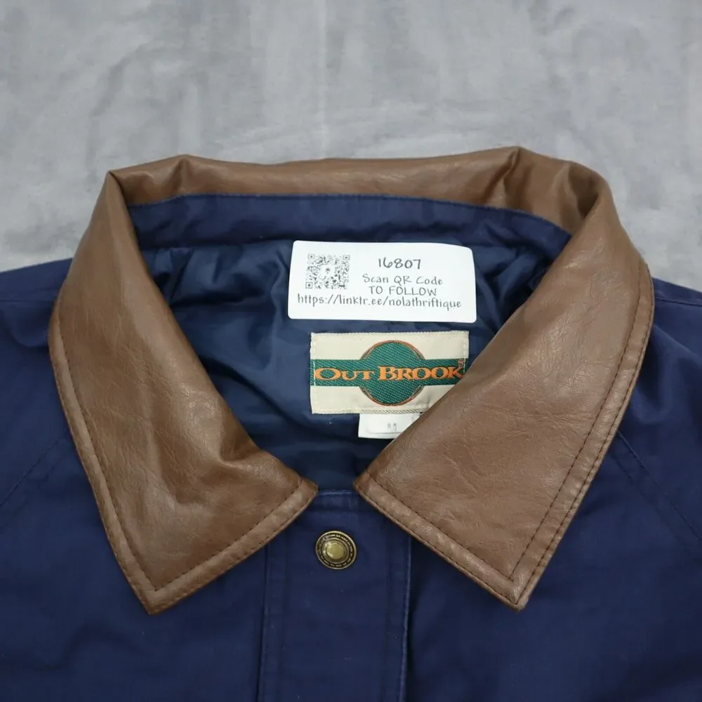 OutBrook Jacket Womens M Blue Collared Full Zip Button Down Long Sleeve Outwear